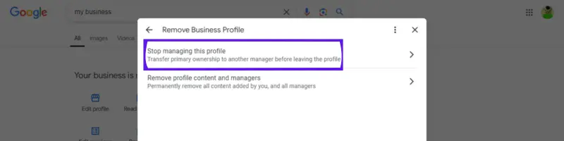 How to Change a manager for my google Business Profile